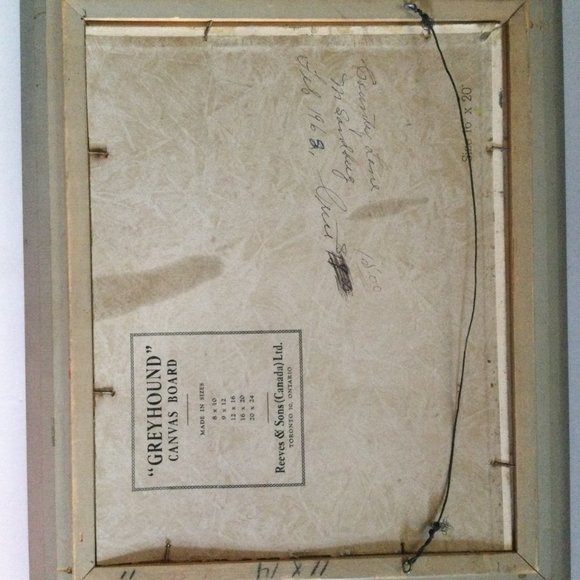 Vintage original oil painting on canvas board landscape framed - Picture 7 of 7